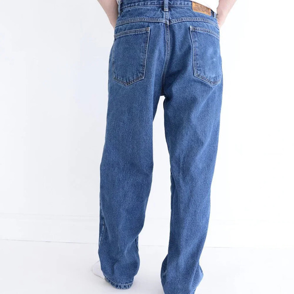 VTG 90S Guide Gear Blue Midwash Plaid Lined Straight Leg 100% Cotton Denim Jeans - Picture 2 of 13